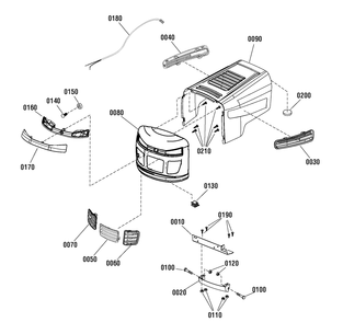 Hood And Grille Group Diagram and Parts List for 2691198-00-MT155380 2013 Briggs and Stratton Lawn Tractor